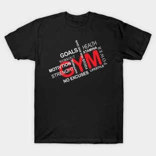 Gym Goals Motivation Straight Happiness - Best Fitness Gifts - Funny Gym T-Shirt